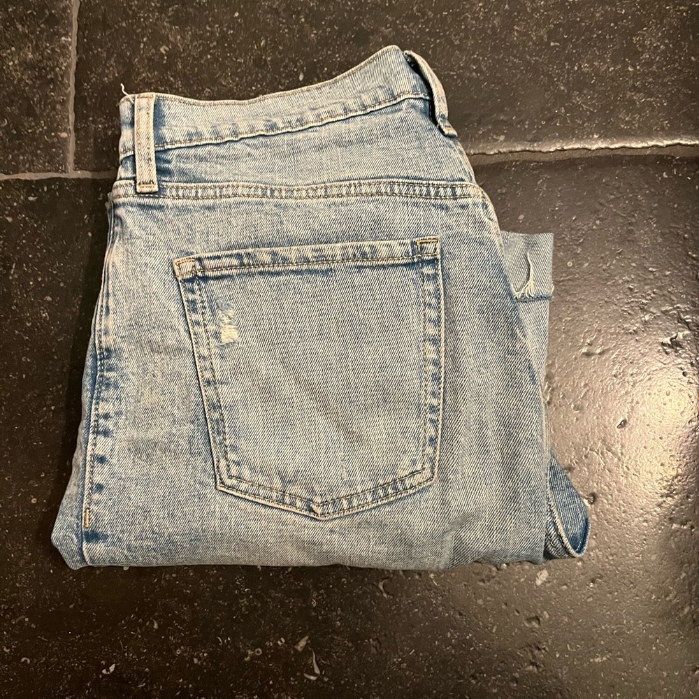 old navy light wash wide leg cuffed jeans